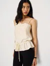 Reformation Silvia Tie Waist Silk Camisole In Yellow