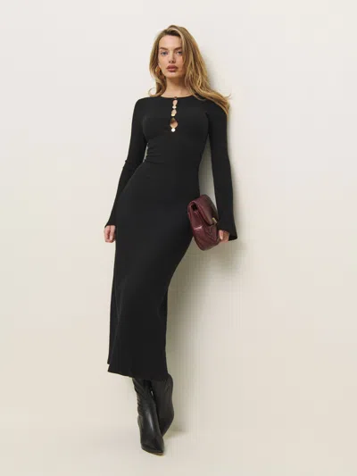 Reformation Hayden Knit Dress In Black