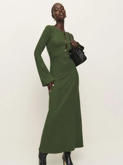 Reformation Hayden Knit Dress In Fern