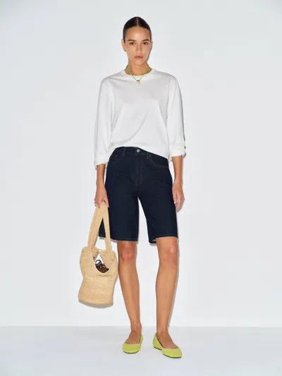 Reformation Hayden Mid Rise 8 In Jean Shorts Blue Denim 33
