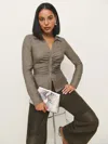 Reformation Haze Shirt In Taupe