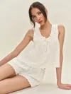 Reformation Hazel Pajama Set In Ivory