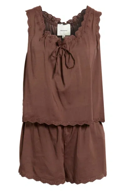 Reformation Hazel Short Pajamas In Brown