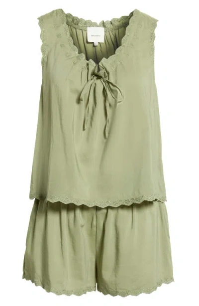 Reformation Hazel Short Pajamas In Green