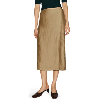 Reformation Helen Low Waist Midi Skirt In Brown