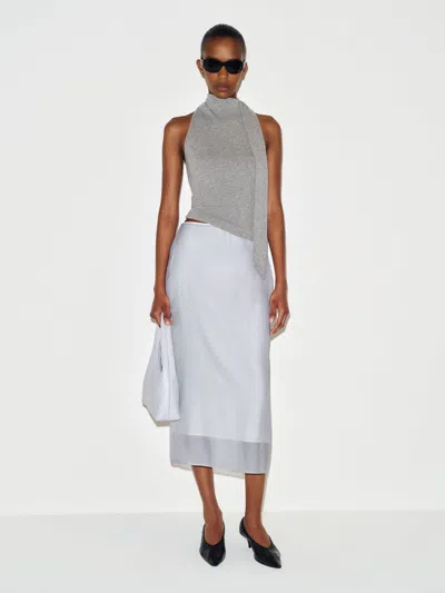 Reformation Helen Low Waist Midi Skirt Grey 0 In Gray