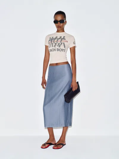 Reformation Helen Low Waist Midi Skirt Purple 10 In White