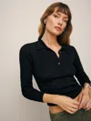 Reformation Hermia Regenerative Merino Polo In Black