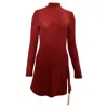 Reformation Hermia Split-hem Mini Dress In Red Nylon In Red