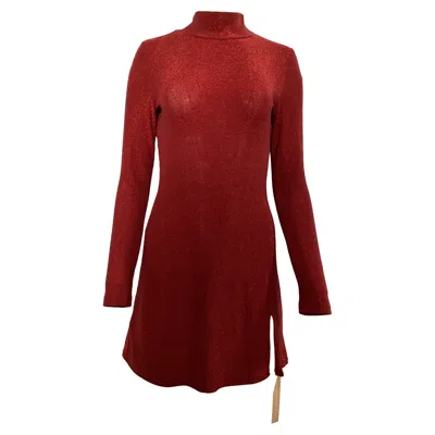 Reformation Hermia Split-hem Mini Dress In Red Nylon