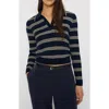 Reformation Hermia Stripe Merino Wool Polo Sweater In Multi