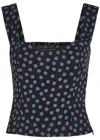 Reformation Hester Polka Dot Crepe Top In Multi