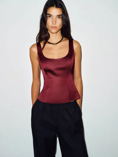 Reformation Hetty Top Deep Red 0 In Burgundy