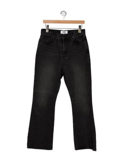 Pre-owned Reformation High-rise Flared Jeans In Black