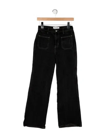 Pre-owned Reformation High-rise Flared Jeans In Black