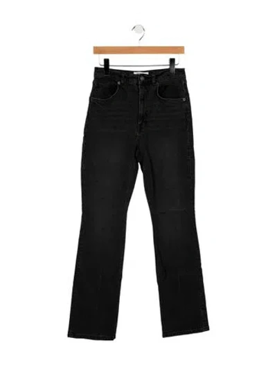Pre-owned Reformation High-rise Flared Jeans In Black