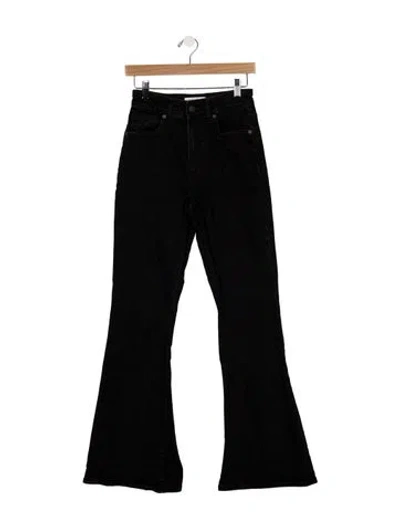 Pre-owned Reformation High-rise Flared Jeans In Black