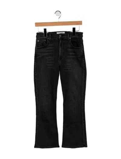 Pre-owned Reformation High-rise Flared Jeans In Black