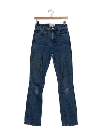 Pre-owned Reformation High-rise Flared Jeans In Blue
