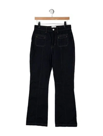 Pre-owned Reformation High-rise Flared Jeans In Blue