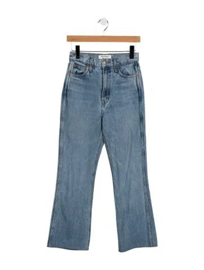 Pre-owned Reformation High-rise Flared Jeans In Blue