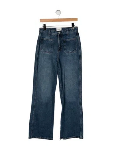 Pre-owned Reformation High-rise Flared Jeans In Blue