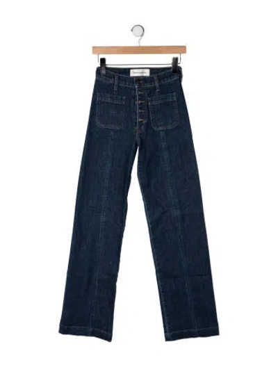 Pre-owned Reformation High-rise Flared Jeans In Blue