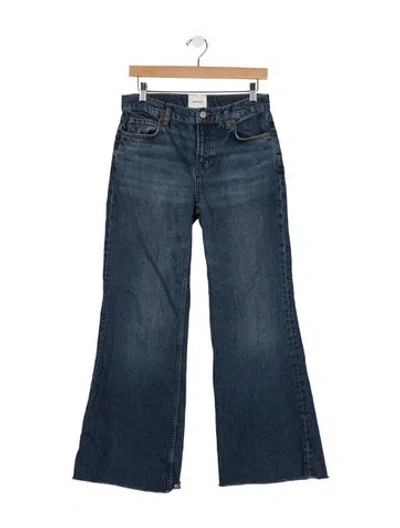 Pre-owned Reformation High-rise Flared Jeans In Blue