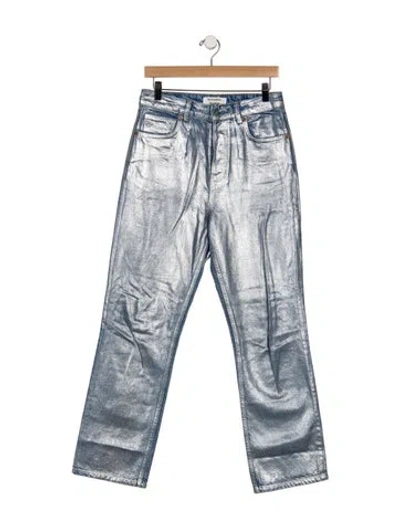 Pre-owned Reformation High-rise Flared Jeans In Blue
