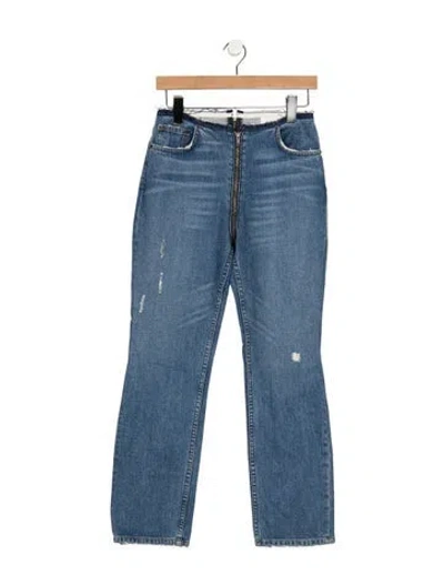 Pre-owned Reformation High-rise Flared Jeans In Blue