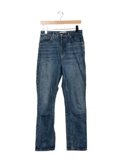 Pre-owned Reformation High-rise Flared Jeans In Blue