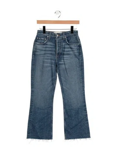 Pre-owned Reformation High-rise Flared Jeans In Blue