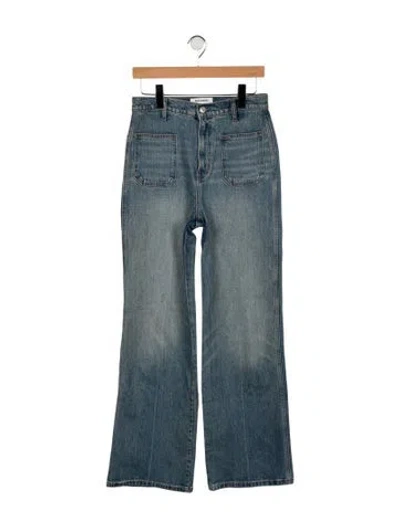 Pre-owned Reformation High-rise Flared Jeans In Blue