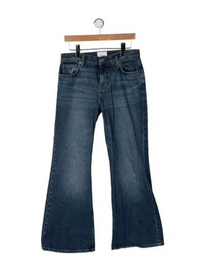 Pre-owned Reformation High-rise Flared Jeans In Blue