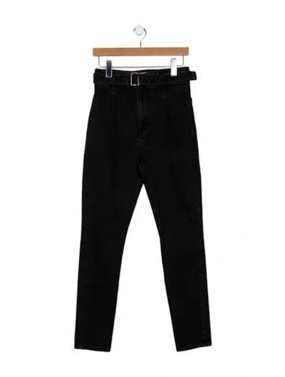 Pre-owned Reformation High-rise Skinny Leg Jeans In Black