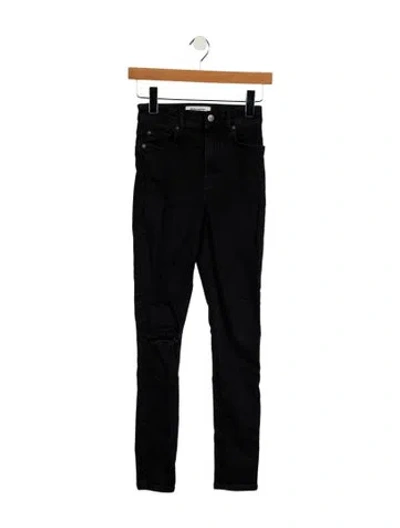 Pre-owned Reformation High-rise Skinny Leg Jeans In Black