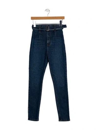 Pre-owned Reformation High-rise Skinny Leg Jeans In Blue
