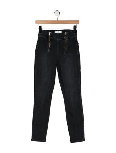 Pre-owned Reformation High-rise Skinny Leg Jeans In Grey