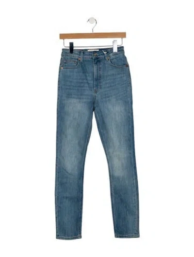 Pre-owned Reformation High-rise Skinny Leg Jeans W/ Tags In Blue