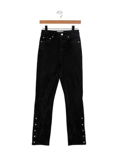 Pre-owned Reformation High-rise Straight Leg Jeans In Black
