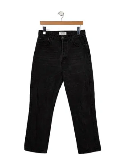 Pre-owned Reformation High-rise Straight Leg Jeans In Black