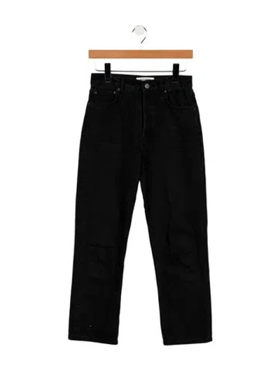 Pre-owned Reformation High-rise Straight Leg Jeans In Black