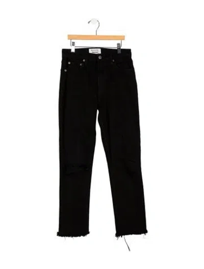 Pre-owned Reformation High-rise Straight Leg Jeans In Black