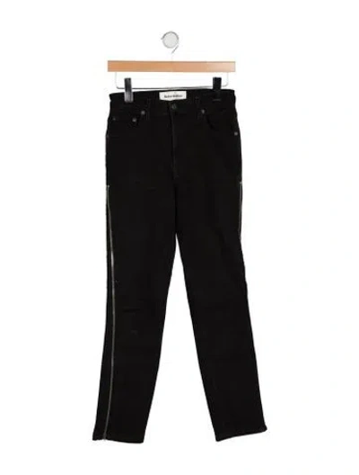 Pre-owned Reformation High-rise Straight Leg Jeans In Black
