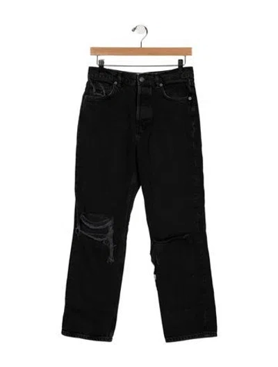 Pre-owned Reformation High-rise Straight Leg Jeans In Black