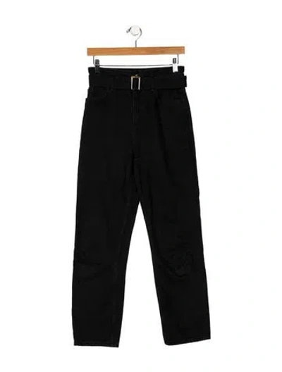 Pre-owned Reformation High-rise Straight Leg Jeans In Black