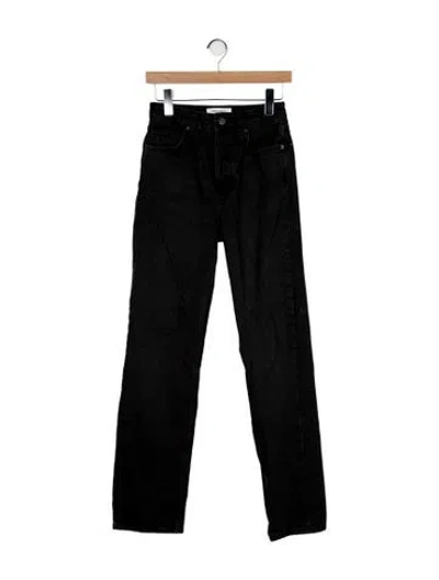 Pre-owned Reformation High-rise Straight Leg Jeans In Black