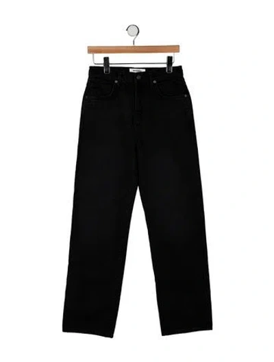 Pre-owned Reformation High-rise Straight Leg Jeans In Black