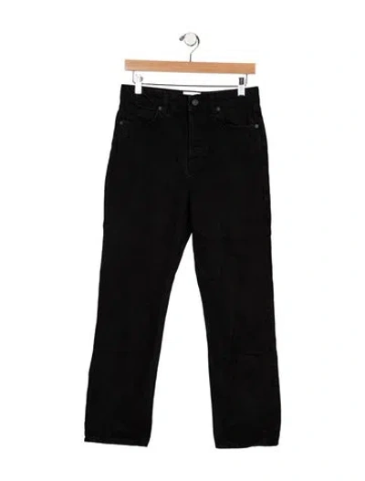 Pre-owned Reformation High-rise Straight Leg Jeans In Black