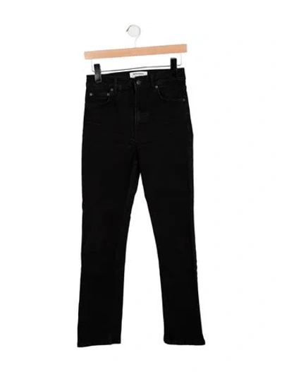 Pre-owned Reformation High-rise Straight Leg Jeans In Black
